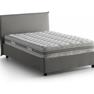Daceret tweepersoonsbed, Opbergbed met stoffen bekleding, 100% Made in Italy, Opening aan de voorkant, inclusief matras 120×190 cm, Grijs