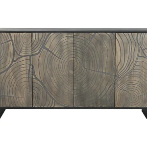 Buffetkast van MDF en vurenhout, 150x40x80 cm.