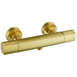 Carra thermostatische douchekraan geborsteld goud – Essebagno Carra thermostatische douchekraan geborsteld goud – Essebagno