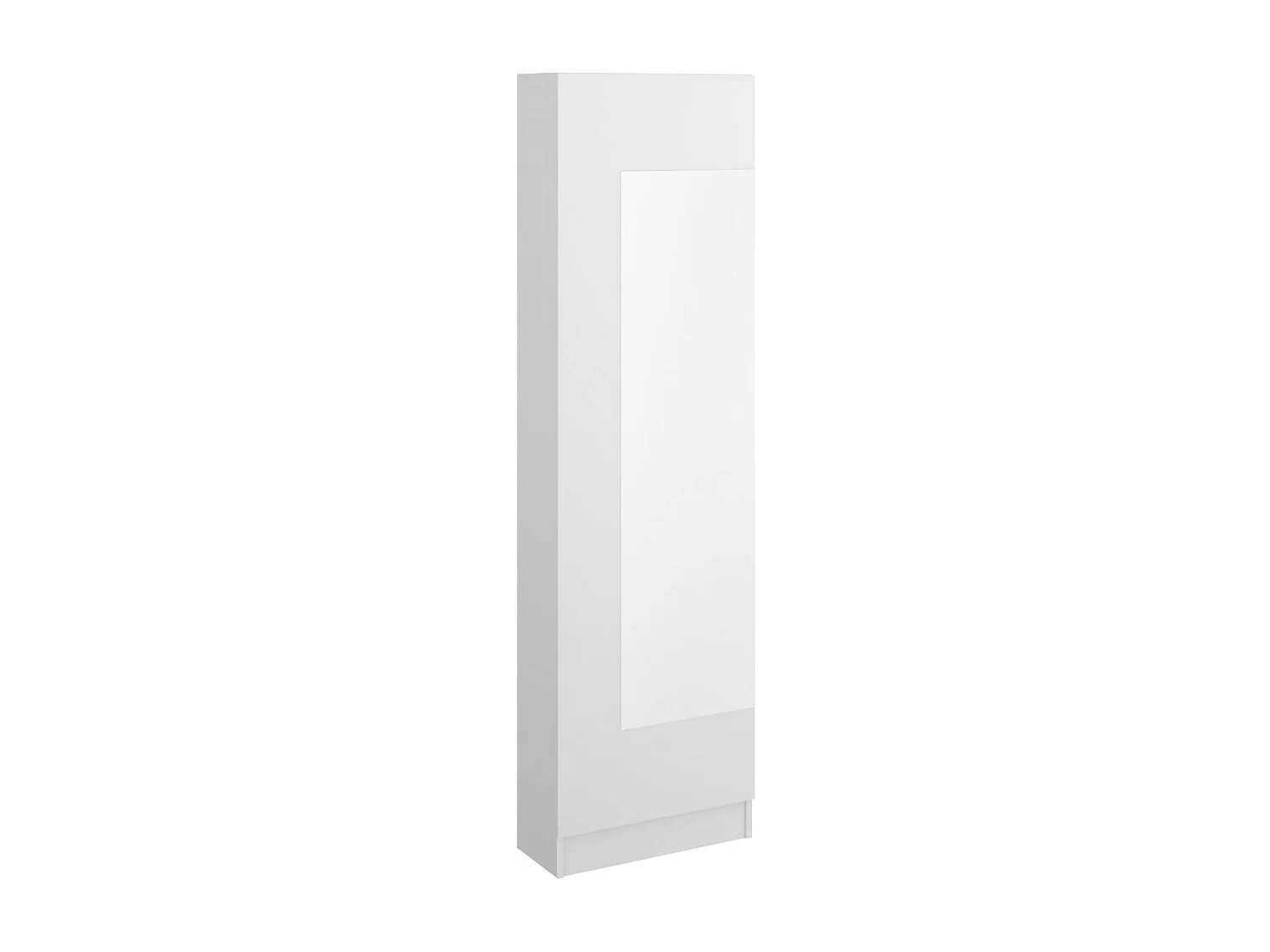 Dpagani schoenenrek, Ruimtebesparend entree schoenenrek, Schoenenkast met 1 spiegeldeur, 50x27h186 cm, Wit