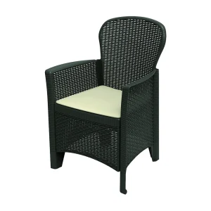 Dmora Buitenstoel Como Zwart Antraciet: Draagvermogen 120 kg, Zithoogte 40 cm, Made in Italy