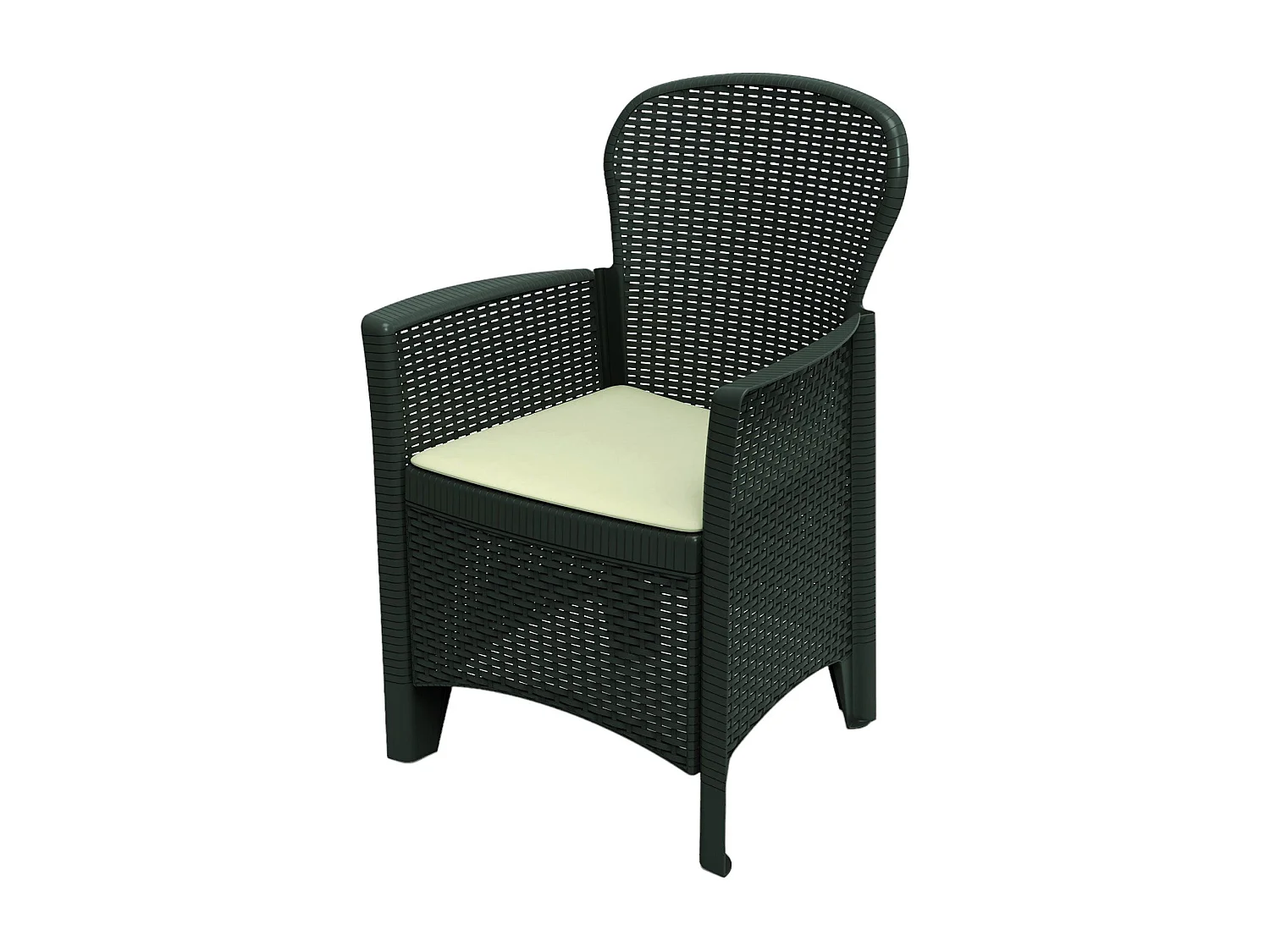 Dmora Buitenstoel Como Zwart Antraciet: Draagvermogen 120 kg, Zithoogte 40 cm, Made in Italy