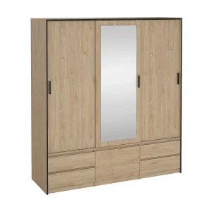 Dpuscedd grote multifunctionele kledingkast, Multifunctionele kast, Schoenenrekkast, Schoenenkast, 181×60 h200 cm, Eiken Dpuscedd grote multifunctionele kledingkast, Multifunctionele kast, Schoenenrekkast, Schoenenkast, 181×60 h200 cm, Eiken