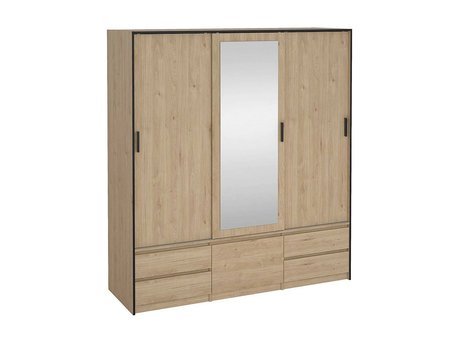 Dpuscedd grote multifunctionele kledingkast, Multifunctionele kast, Schoenenrekkast, Schoenenkast, 181x60 h200 cm, Eiken