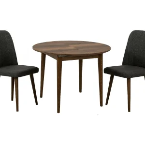 Dapollon tafel en stoelenset, Eetkamerset, Tafel- en stoelsamenstelling, Ruimtebesparende woonkamerset, 100x100h75 cm, Walnoot en Antraciet Dapollon tafel en stoelenset, Eetkamerset, Tafel- en stoelsamenstelling, Ruimtebesparende woonkamerset, 100x100h75 cm, Walnoot en Antraciet