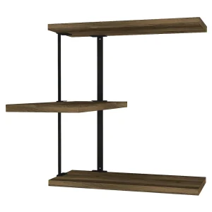 Dboseggi-plank, plank, wandplank, multifunctionele schap, 45x20h47 cm, walnoot en zwart