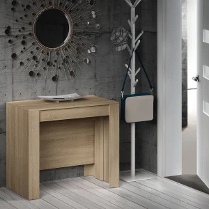 Diluna console, Uitschuifbare eettafel, Tafel met multifunctionele verlengstukken uitschuifbaar tot 10 zitplaatsen, 51/237x90h78 cm, Eiken Diluna console, Uitschuifbare eettafel, Tafel met multifunctionele verlengstukken uitschuifbaar tot 10 zitplaatsen, 51/237x90h78 cm, Eiken