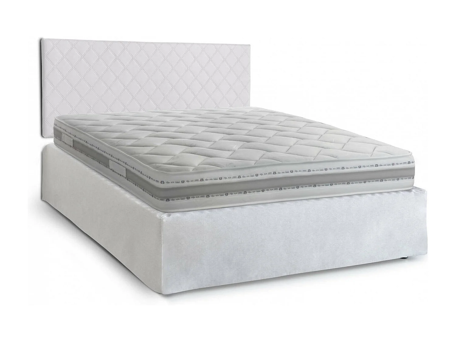 Talamo Italië Tweepersoonsbed Cleneide Wit, Incl. Matras Afneembaar, Matrasmaat 160x190 cm Made in Italy