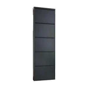 Dandracchi Schoenenrek, Metalen Schoenenkast, Multifunctionele Entreekast, Schoeiselkast, 50x15h172 cm, Zwart