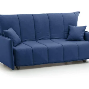 Dabali slaapbank, 2-zitsbank, 100% Made in Italy, woonkamerbank met trolley-opening, in gewatteerde stof, met standaard armleuningen, 150x90h85 cm, Blauw Dabali slaapbank, 2-zitsbank, 100% Made in Italy, woonkamerbank met trolley-opening, in gewatteerde stof, met standaard armleuningen, 150x90h85 cm, Blauw
