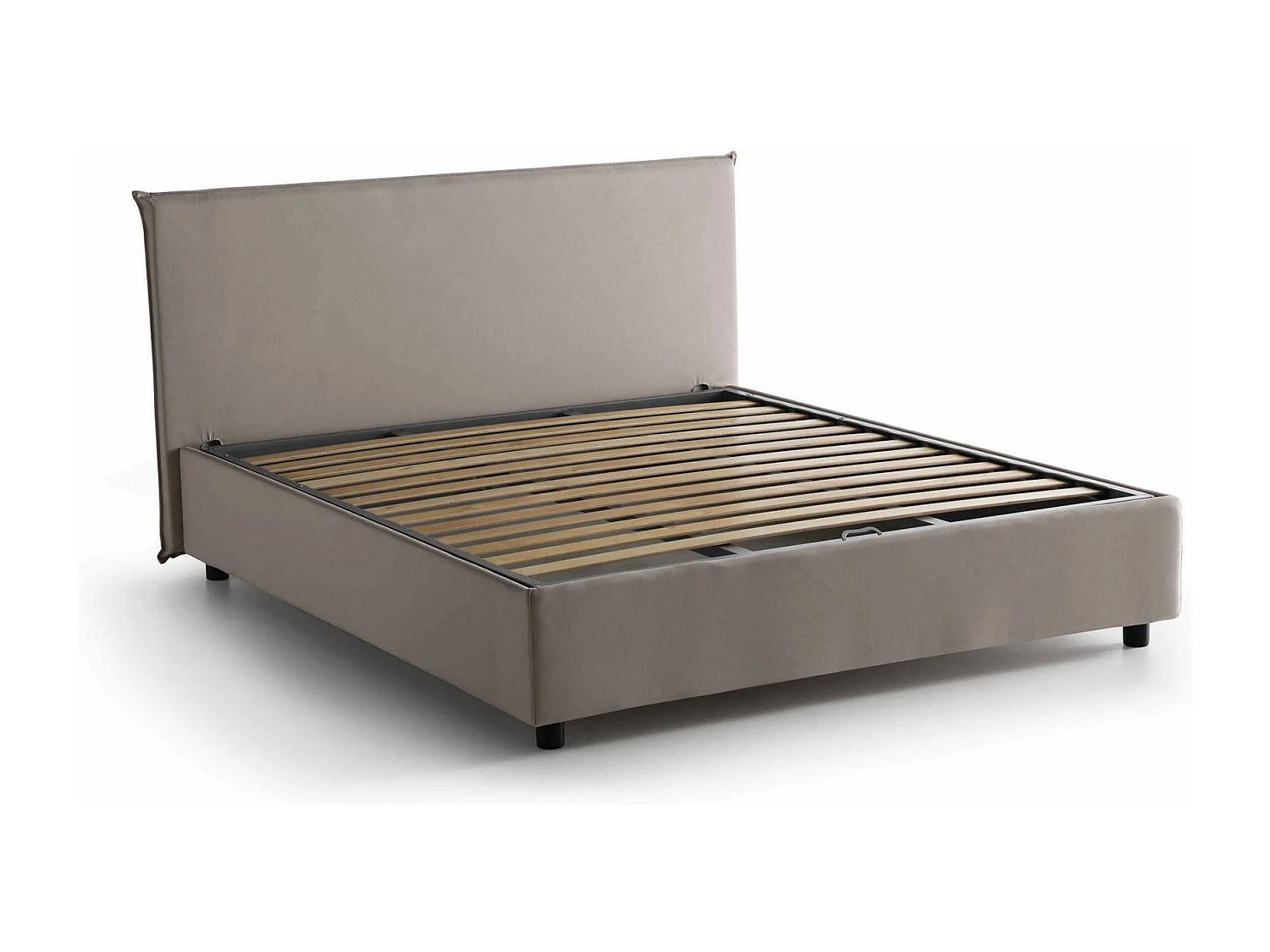 Dangel tweepersoonsbed, Opbergbed met stoffen bekleding, 100% Made in Italy, Opening aan de voorkant, geschikt voor matras 160x200 cm, duifgrijs