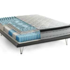 Dabasca tweepersoonsmatras, afneembare hoes in Memory Foam+Gel en pocketveren, 100% Made in Italy, anti-mijt en hypoallergeen, 120x190h27 cm Dabasca tweepersoonsmatras, afneembare hoes in Memory Foam+Gel en pocketveren, 100% Made in Italy, anti-mijt en hypoallergeen, 120x190h27 cm