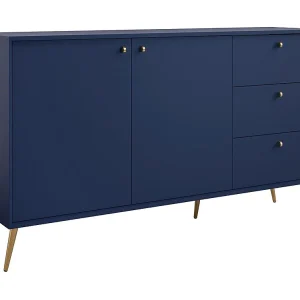 Buffet design AZURÉA – 2 deuren & 3 laden – Diepblauw – 156x89x41 cm Buffet design AZURÉA – 2 deuren & 3 laden – Diepblauw – 156x89x41 cm
