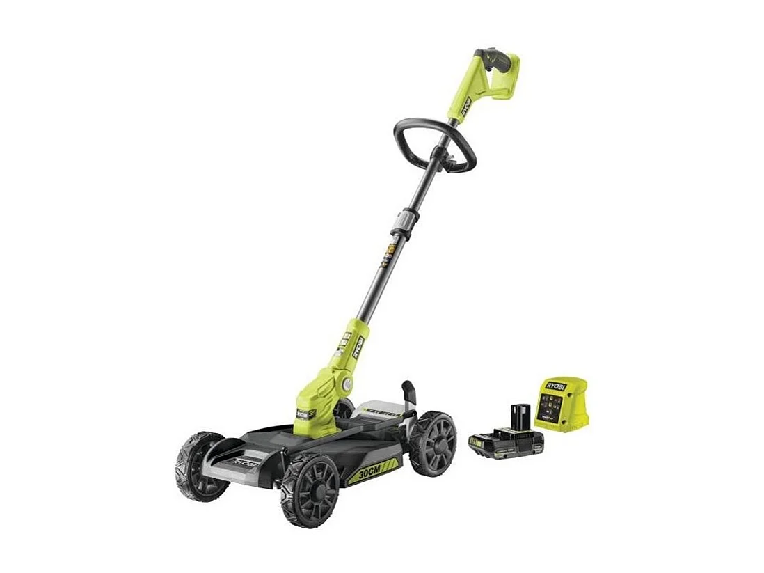 Draadloze RYOBI 18V 3-in-1 Mulching Grasmaaier 30 cm met 2Ah Lithiumbatterij en Lader