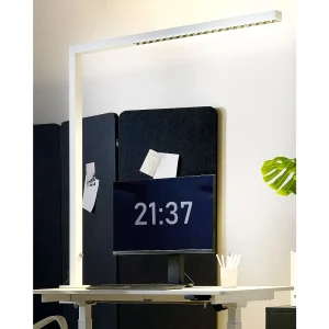 LED vastklembare bureaulamp VOLANS Met dimmer Metaal Wit