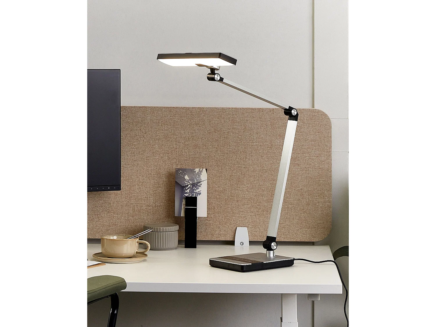 LED bureaulamp LACERTA Met draadloze oplader Metaal Zilver