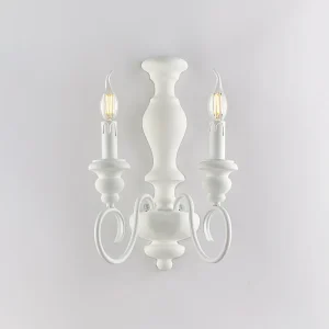 Cascina Applique en bois et fer laqué blanc shabby 2 lumières .25 P.18 BL265-AP2-BCO Cascina Applique en bois et fer laqué blanc shabby 2 lumières .25 P.18 BL265-AP2-BCO