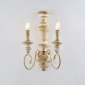 Cascina Applique en bois et fer blanc et tourterelle 2 lumières .25 P.18 BL265-AP2-BT Cascina Applique en bois et fer blanc et tourterelle 2 lumières .25 P.18 BL265-AP2-BT