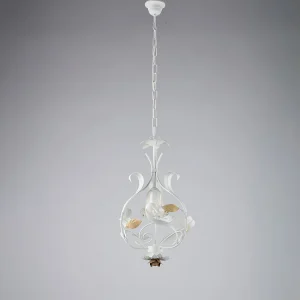Cesto Lustre Shabby en fer laqué blanc 1 lumière 112 d.33 BL274-1-BCO Cesto Lustre Shabby en fer laqué blanc 1 lumière 112 d.33 BL274-1-BCO