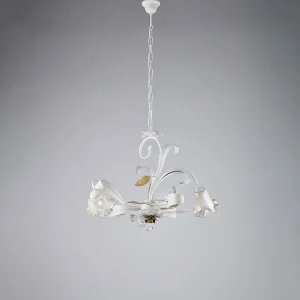 Cesto Lustre Shabby en fer laqué blanc 3 lumières 104 d.59 BL274-3-BCO Cesto Lustre Shabby en fer laqué blanc 3 lumières 104 d.59 BL274-3-BCO