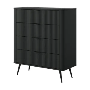 Commode: 4 laden, zwart, 88,2 x 38 x 101,2 cm Commode: 4 laden, zwart, 88,2 x 38 x 101,2 cm