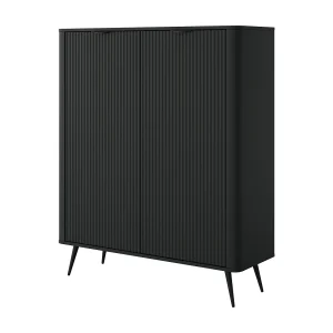 Commode: 2 deuren, zwart, 113,2 x 38 x 134,1 cm Commode: 2 deuren, zwart, 113,2 x 38 x 134,1 cm