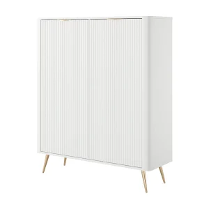 Commode: 2 deuren, wit, 113,2 x 38 x 134,1 cm Commode: 2 deuren, wit, 113,2 x 38 x 134,1 cm