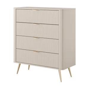 Commode: 4 laden, beige, 88,2 x 38 x 101,2 cm Commode: 4 laden, beige, 88,2 x 38 x 101,2 cm