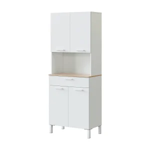 Dmora Dressoir Chandler 40x186h cm Wit 3 Planken, 1 Lade, Deur Openend