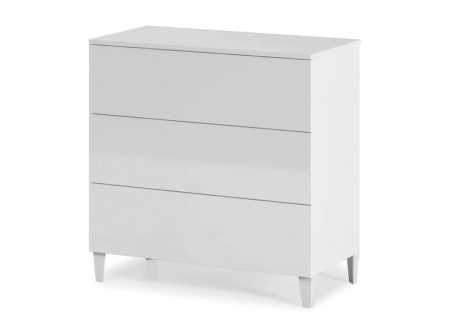 Ddorazi ladekast, ladekast met 3 laden, ladekast voor de slaapkamer, moderne ladekast, 80x40h80 cm, Wit