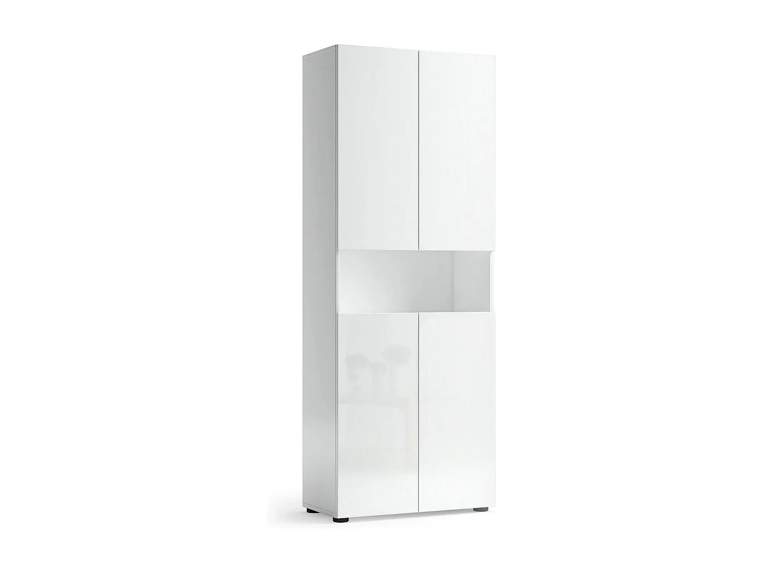 Degharevb grote multifunctionele kledingkast, Multifunctionele kast, Schoenenkast, Schoenenkast, Made in Italy, 68x34h180 cm, Glanzend wit