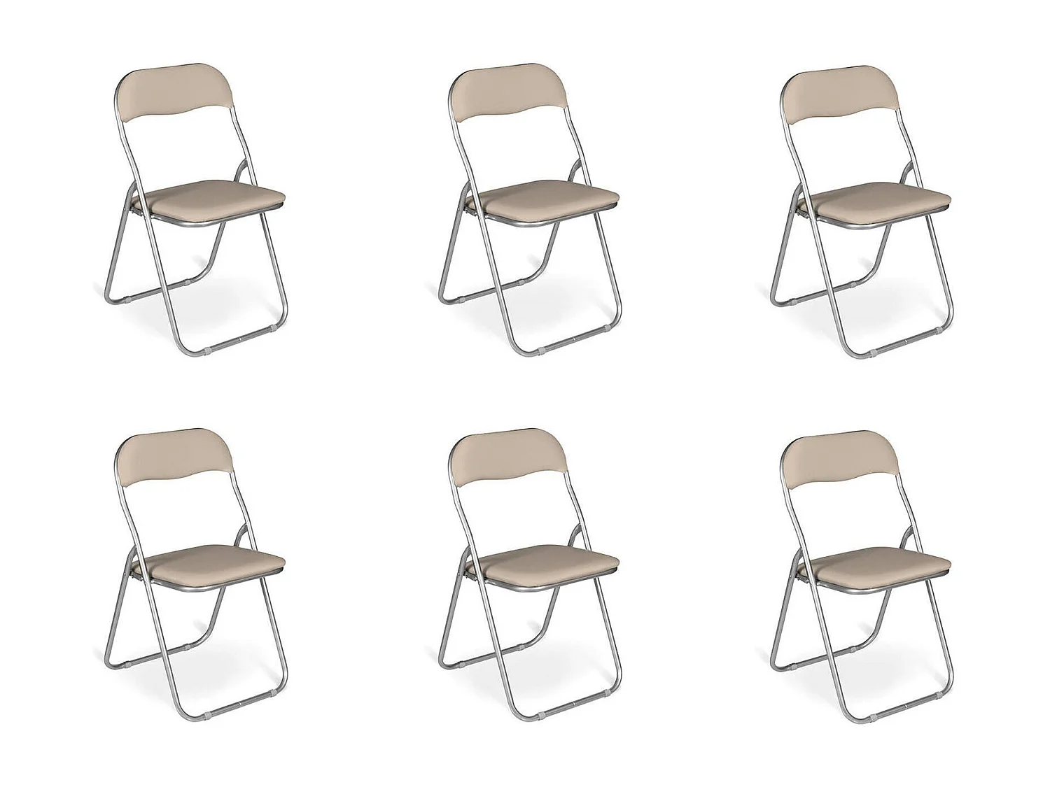 Dmora Marbella Grijze Plooistoel, 6 Stoelen Gevuld, Draaggewicht 80 kg