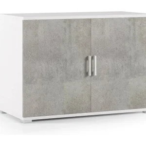 Dmora Multifunctionele Kast 2 Deuren Bucaneve 45x66h cm Grijs Cement, 1 Legplank, Gemaakt in Italië Dmora Multifunctionele Kast 2 Deuren Bucaneve 45x66h cm Grijs Cement, 1 Legplank, Gemaakt in Italië