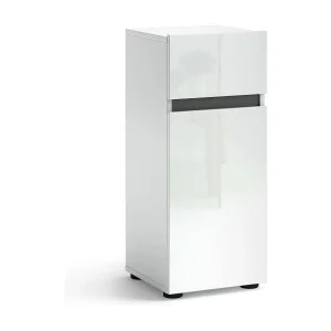 Delazzouz multifunctionele kledingkast 1 deur, Multifunctionele kast, Schoenenkast, Schoenenkast, Made in Italy, 34x34h81 cm, Glanzend wit Delazzouz multifunctionele kledingkast 1 deur, Multifunctionele kast, Schoenenkast, Schoenenkast, Made in Italy, 34x34h81 cm, Glanzend wit