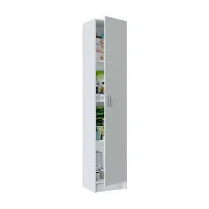 Dmora Multifunctionele Kast 1 Deur Clearwater 37x180h cm Wit 3 Planken, Scharnierdeur Dmora Multifunctionele Kast 1 Deur Clearwater 37x180h cm Wit 3 Planken, Scharnierdeur