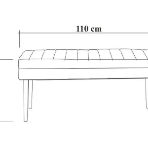 Bank Arielli, draagvermogen 130 kg, 110x40x48h cm walnootbruin, framekleur zwart, zithoogte 48 cm Bank Arielli, draagvermogen 130 kg, 110x40x48h cm walnootbruin, framekleur zwart, zithoogte 48 cm