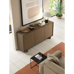 Davallon dressoir, salonkast, buffet met 3 deuren en 1 lade, 100% Made in Italy, 170x42h78 cm, Bruin en walnoot Davallon dressoir, salonkast, buffet met 3 deuren en 1 lade, 100% Made in Italy, 170x42h78 cm, Bruin en walnoot