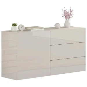 Dcomuzz dressoir, Keukendressoir met 1 deur en 3 laden, Woonkamerbuffet, Keukendressoir, 100% Made in Italy, 110x40h35 cm, Glanzend wit Dcomuzz dressoir, Keukendressoir met 1 deur en 3 laden, Woonkamerbuffet, Keukendressoir, 100% Made in Italy, 110x40h35 cm, Glanzend wit