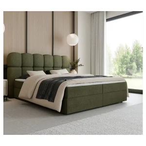Boxspring SOFTI II 160×200 cm Olijfgroen met 2 opbergboxen en topper Boxspring SOFTI II 160×200 cm Olijfgroen met 2 opbergboxen en topper