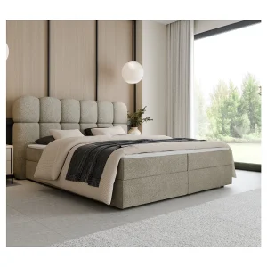 Boxspring SOFTI II 180×200 cm Beige met 2 opbergboxen en topper Boxspring SOFTI II 180×200 cm Beige met 2 opbergboxen en topper