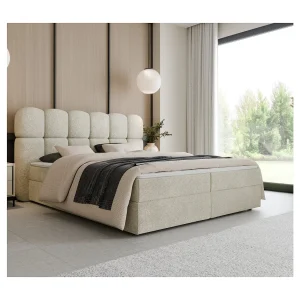 Boxspring SOFTI II 140×200 cm Crème met 2 opbergboxen en topper Boxspring SOFTI II 140×200 cm Crème met 2 opbergboxen en topper