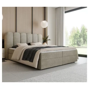 Boxspring SOFTI 180×200 cm Beige met 2 opbergboxen en topper Boxspring SOFTI 180×200 cm Beige met 2 opbergboxen en topper