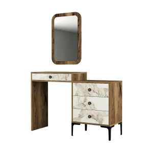 Dpasqu console, Multifunctionele tafel, Steunkast, Gangbureau, 124x40h85 cm, Walnoot en Wit Dpasqu console, Multifunctionele tafel, Steunkast, Gangbureau, 124x40h85 cm, Walnoot en Wit