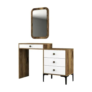 Dpasqu console, Multifunctionele tafel, Steunkast, Gangbureau, 124x40h85 cm, Walnoot en Wit Dpasqu console, Multifunctionele tafel, Steunkast, Gangbureau, 124x40h85 cm, Walnoot en Wit