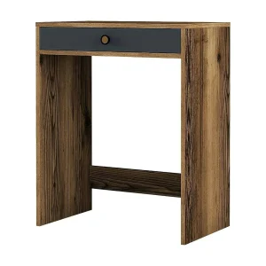 Dpillo console, Multifunctionele tafel, Steunkast, Gangbureau, 70x85h40 cm, Walnoot en Antraciet Dpillo console, Multifunctionele tafel, Steunkast, Gangbureau, 70x85h40 cm, Walnoot en Antraciet