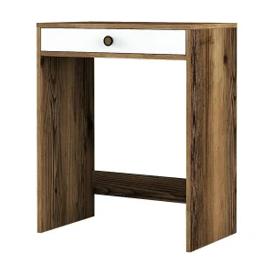 Dpillo console, Multifunctionele tafel, Steunkast, Gangbureau, 70x85h40 cm, Walnoot en Wit Dpillo console, Multifunctionele tafel, Steunkast, Gangbureau, 70x85h40 cm, Walnoot en Wit