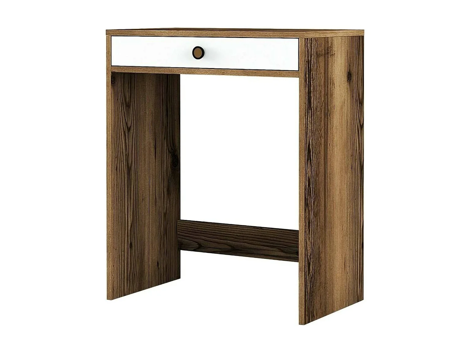 Dpillo console, Multifunctionele tafel, Steunkast, Gangbureau, 70x85h40 cm, Walnoot en Wit