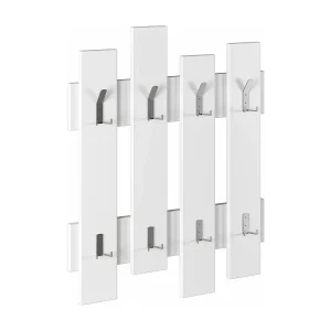 Dpons kleerhanger, kapstok, multifunctionele kapstok, wandkleerhanger, 64×4 h79 cm, wit