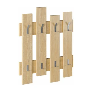 Dpons kleerhanger, Kapstok, Multifunctionele kleerhanger, Wandkleerhanger, 64×4 h79 cm, Eiken