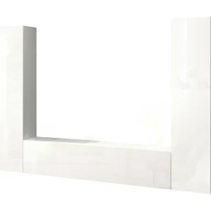 Ddurmis wandsysteem, 3-deurs TV-meubel woonkamerset, Multifunctioneel woonkamermeubilair, 100% Made in Italy, 260x30h180 cm, Glanzend wit Ddurmis wandsysteem, 3-deurs TV-meubel woonkamerset, Multifunctioneel woonkamermeubilair, 100% Made in Italy, 260x30h180 cm, Glanzend wit